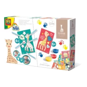 SES CREATIVE Sophie La Girafe Childrens My First Colouring and Painting 2-in-1 Set, 12 Months and Above (14497)