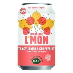 Volvic LMon Sparkling Lemon and Grapefruit 330ml Pack of 12 145739