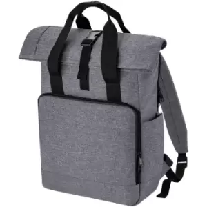 Bagbase - Unisex Adult Roll Top Recycled Twin Handle Backpack (One Size) (Grey Marl) - Grey Marl
