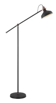Adjustable Floor Lamp, 1 x E27, Sand Black, Copper, White