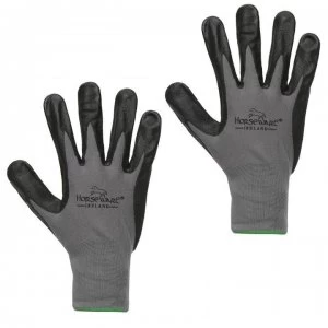 Horseware Coated Dot Grip Gloves - Grey/Black