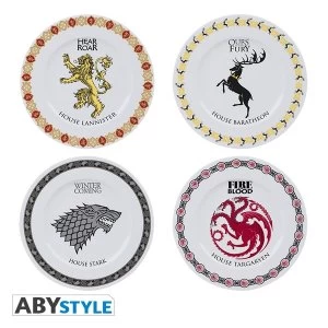 Game Of Thrones - Houses Set Of 4 Plates