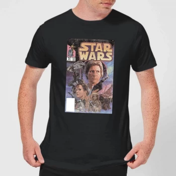 Star Wars Classic Comic Book Cover Mens T-Shirt - Black - 5XL