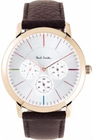Mens Paul Smith MA Multifunction Leather Strap Watch P10112