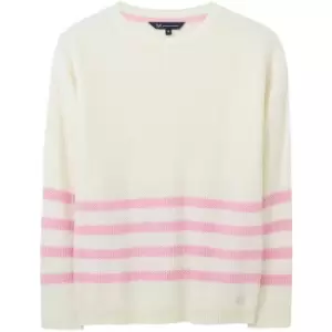 Crew Clothing Austell Jumper White/Pink 16
