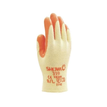 Showa - Latex Coated Grip Gloves, Orange/Yellow, Size 10