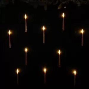Premier Decorations Ltd - 10pcs Premier 15cm Floating Rose Gold Static Flicker Battery Candle with Remote Control in Warm White