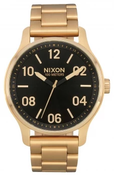 Nixon Patrol Gold / Black Gold IP Steel Bracelet Black Watch