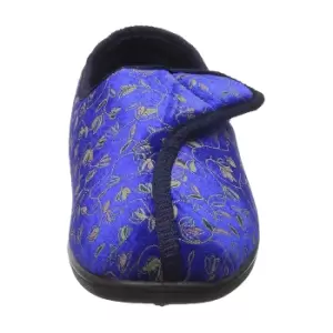 Zedzzz Womens/Ladies Janice Touch Fastening Floral Slippers (7 UK) (Navy Blue)