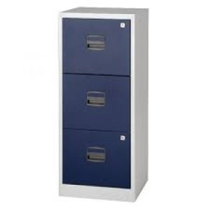 Bisley 3 Drawer A4 Home Filer GreyBlue BY78727