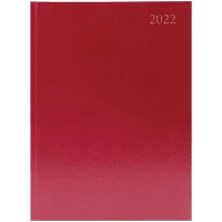 Condiary A4 2 Pages Per Day Desk Diary 2022 - Burgundy