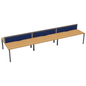 CB 6 Person Bench 1200 x 780 - Beech Top and Silver Legs