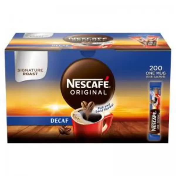 Nescafe Original Decaffeinated One Cup Sticks Coffee Sachets Pack of 200