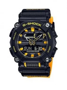 Casio Casio G-Shock Super Illuminator 200M Water Resistant Black And Yellow Detail Dial Yellow Silicone Strap Mens Watch