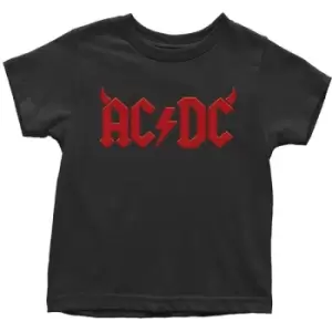 AC/DC - Horns Kids 5 Years Toddler T-Shirt - Black