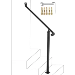 VEVOR 40mm Pipe Wrought Iron Handrail 2 Steps Handrails for Outdoor Steps Handrails Garden Railing Exterior Handrail Stair Railings for Steps with