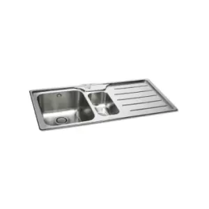 1.5 Bowl Stainless Steel Kitchen Sink, RHD W103 x D51 - Carron Phoenix IBIS 150