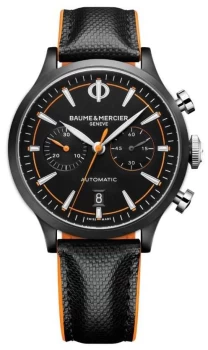 Baume & Mercier Capeland Mens Automatic Black Leather Watch