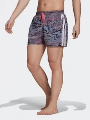 adidas Very-short-length Watersword Graphic Swim Shorts, Purple/White, Size XS, Men