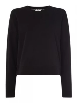 DKNY Cropped Reflective Logo Sweatshirt Black