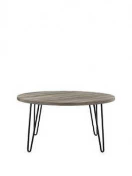 Owen Round Coffee Table - Grey Oak Effect