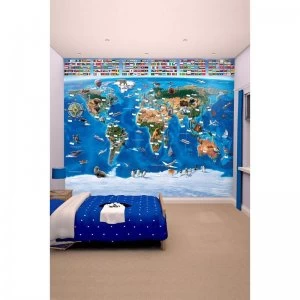 Map of the World 12 Panel Wall Mural