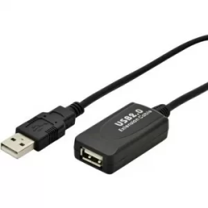 Digitus USB cable USB 2.0 USB-A plug, USB-A socket 5m Black