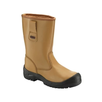 Rigger Boots with Scuff Cap - Tan - UK 9 - 118SCM09 - Worktough