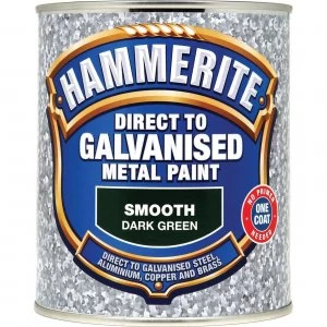 Hammerite Direct to Galvanised Metal Paint Dark Green 750ml