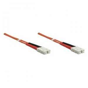 Intellinet Fibre Optic Patch Cable Duplex Multimode SC/SC 50/125 m OM2 5m LSZH Orange Fiber Lifetime Warranty