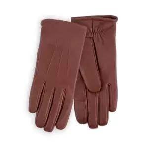 totes Isotoner Ladies 3 Point Leather Gloves Tan