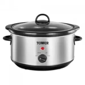 Tower T16039 3.5 Litre Slow Cooker - Stainless Steel