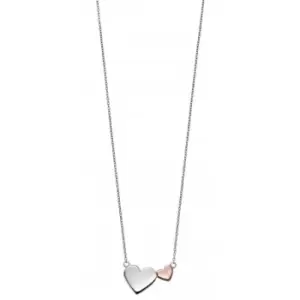Mixed Metal Double Heart Necklace N4347