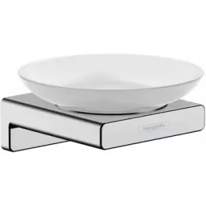 Hansgrohe - AddStoris Bathroom Soap Dish Chrome Wall Mounted Contemporary Stylish - Silver