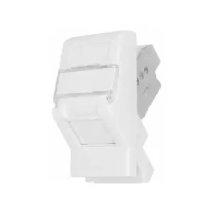 Tuk Ltd - SGKSLJ45wh lokjac Angled Euro White Cat6A Slide Locking Socket