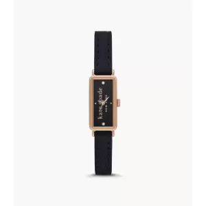 Kate Spade New York Womens Rosedale Three-Hand Leather Watch - Blue