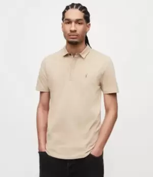 AllSaints Mens Brace Polo Shirt, Pale Taupe, Size: M