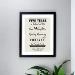 Personalised Anniversary Framed Print Black