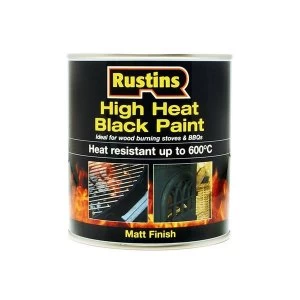 Rustins High Heat Paint 600°C Black 250ml