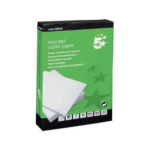 5 Star Copier Paper Recycled Ream-Wrapped 80gsm A4 White 5 x 500 Sheets