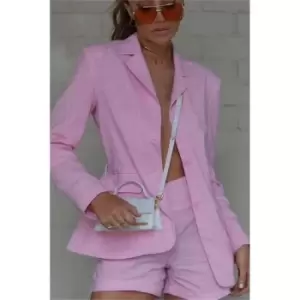 I Saw It First Pink Ultimate Oversized Pintuck Blazer Co-Ord - Pink