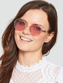 Polaroid Round Lens Sunglasses Pink Women