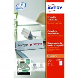Avery Tent Cards 180x60mm Pack of 40