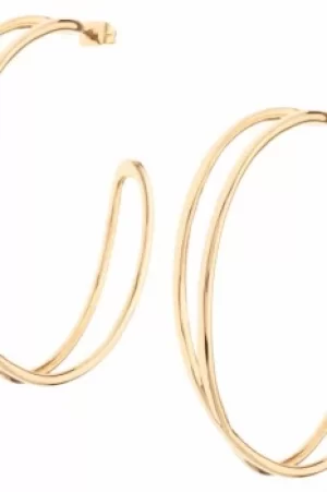 Ladies Karen Millen Gold Plated Criss-Cross Hoop Earring KMJ943-22-03