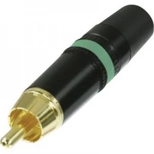 RCA connector Plug straight Number of pins 2 Black Green Rean AV NYS373 5