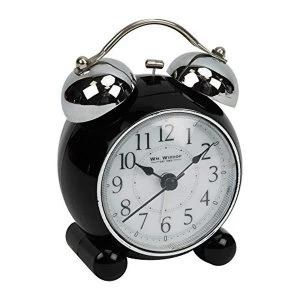 Quartz Double Bell Alarm Clock - Black