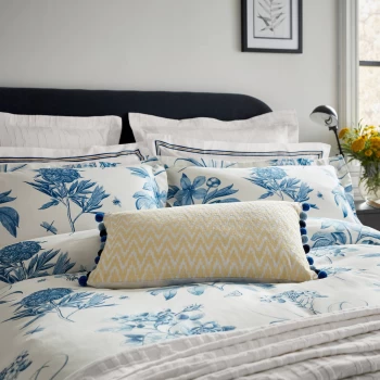 Sanderson Etchings & Roses Double Duvet Cover, China Blue