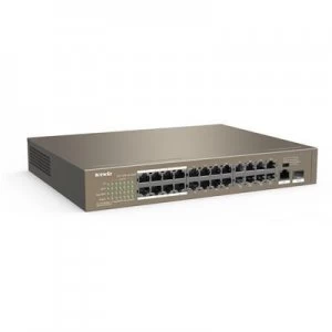 Tenda TEF1126P-24-250W network switch Unmanaged Fast Ethernet (10/100) Grey Power over Ethernet (PoE)