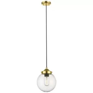 Zumaline Riano Globe Pendant Ceiling Light, French Gold, Glass, 1x E27