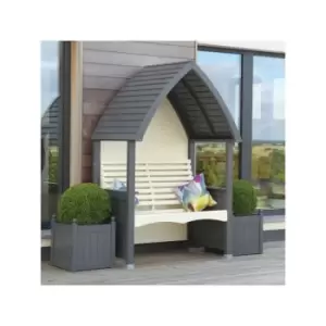 AFK Cottage Arbour Wooden Garden Seat Chair Bench Charcoal Grey & Cream FSC